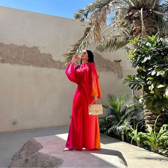 H&M Knot-Detail Satin Dress Ramadan Modest New - Picture 6 of 6